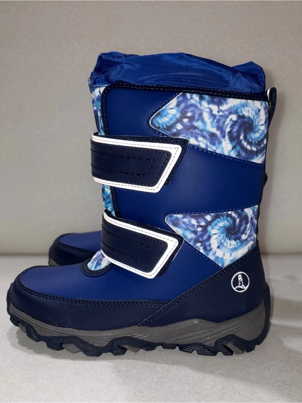 Lands' End Kids Blue Snow Boots with Patterned Shaft